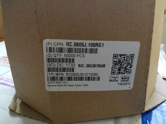 Резистор rc0805jr 07100rl